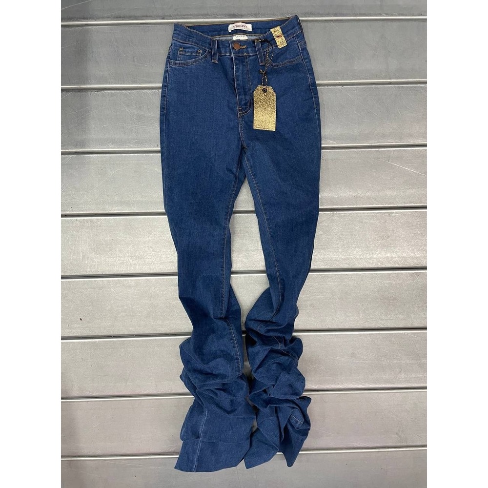 Vibrant MIU Jeans Size 23 Blue Denim Stacked Stretch
